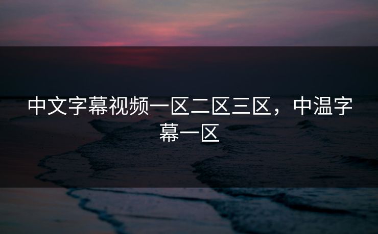 中文字幕视频一区二区三区，中温字幕一区