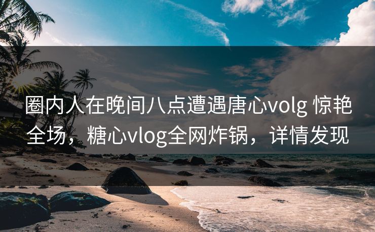 圈内人在晚间八点遭遇唐心volg 惊艳全场,糖心vlog全网炸锅,详情发现