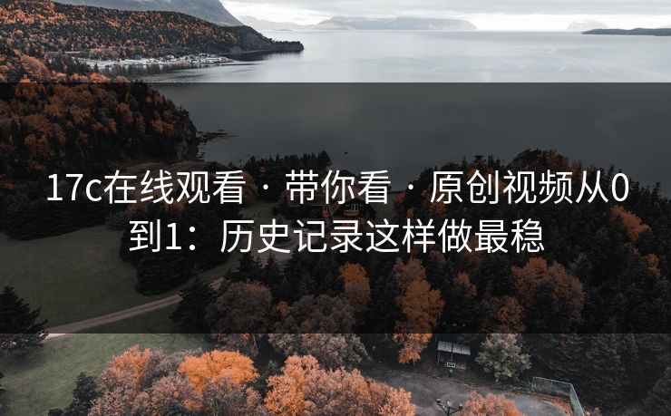 17c在线观看 · 带你看 · 原创视频从0到1:历史记录这样做最稳
