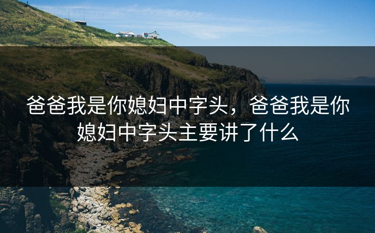 爸爸我是你媳妇中字头，爸爸我是你媳妇中字头主要讲了什么