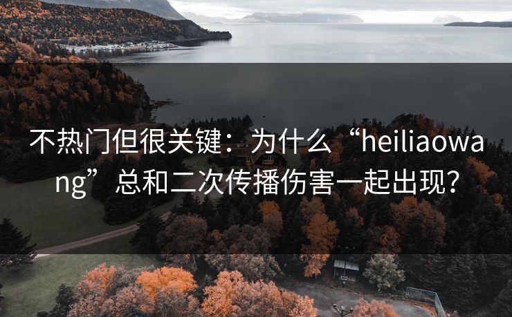 不热门但很关键：为什么“heiliaowang”总和二次传播伤害一起出现？