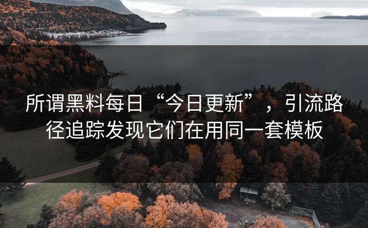 所谓黑料每日“今日更新”,引流路径追踪发现它们在用同一套模板 所谓黑料每日“今日更新”,引流路径追踪发现它们在用同一套模板